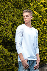  - Pánske tričko z organickej bavlny, dlhý rukáv, okrúhly výstrih - 10307037_