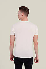 Pánske oblečenie - Pánske tričko z organickej bavlny, krátky rukáv, výstrih do V (S natural) - 10307186_