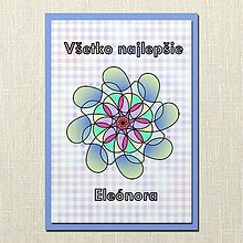 Papiernictvo - Abstraktný kvet pohľadnica (káro) - 10307383_