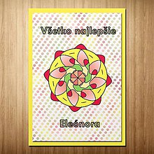 Papiernictvo - Abstraktný kvet pohľadnica ((puntíky) 2) - 10307390_