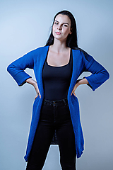 Bundy a kabáty - Kardigán STRAIT (Modrý) - 10314224_