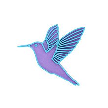 Brošne - Kolibrík violet/turquoise blue - 10314924_