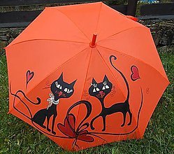 Iné doplnky - Dáždnik "Mačky" (Oranžová) - 10312134_