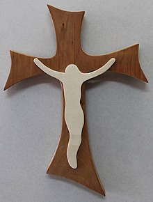 Dekorácie - Nepravidelný kríž s Ježišom - 10314388_