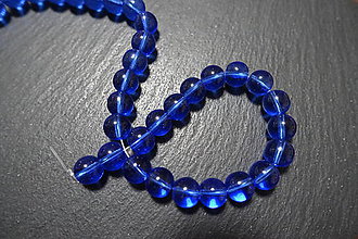 Minerály - Sklenené priehľadné tmavomodré 10mm - 10311269_
