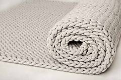 Úžitkový textil - Veľký pletený koberec (Šedá, výška 15mm) - 10316624_