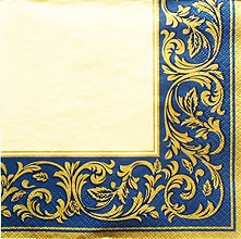 Papier - S1385 - Servítky - vzor, ornament, vlnovka, zlato - 10316218_
