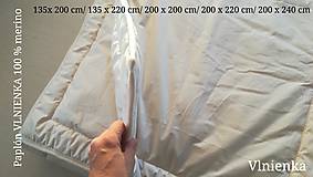 Úžitkový textil - Paplón VLNIENKA 200 x 240 cm LUXUS 100% MERINO a 100% SÝPKOVINA - 10319431_
