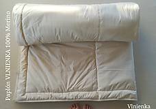 Úžitkový textil - Paplón VLNIENKA 200 x 240 cm LUXUS 100% MERINO a 100% SÝPKOVINA - 10319434_
