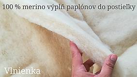 Úžitkový textil - Paplón VLNIENKA 200 x 240 cm LUXUS 100% MERINO a 100% SÝPKOVINA - 10319440_