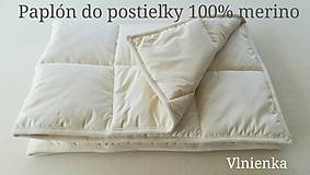 Úžitkový textil - Paplón VLNIENKA 200 x 240 cm LUXUS 100% MERINO a 100% SÝPKOVINA - 10319459_