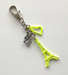 Kľúčenky - Kľúčenka/prívesok na tašku "Eiffelovka" (žltá) - 10319266_