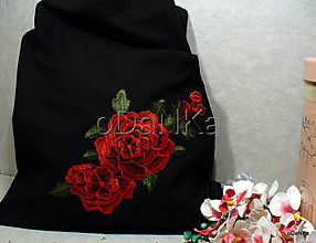 Nákupné tašky - ľanová nákupná taška Ruže - 10318414_