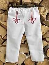 Detské oblečenie - Chlapčenské folklórne nohavice biele - 10317055_