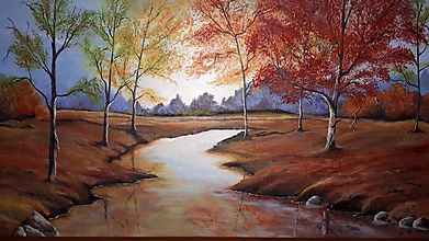 Obrazy - River autumn season - 10322362_