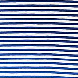 pruhovaný bavlnený úplet, rôzne farby (Modrá)
