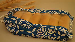Úžitkový textil - Vrecko na chlieb a pečivo - modré (21x33 cm) - 10324363_