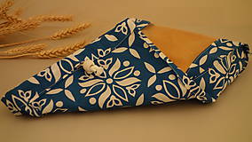 Úžitkový textil - Vrecko na chlieb a pečivo - modré (21x33 cm) - 10324370_
