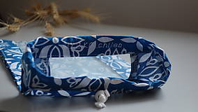 Úžitkový textil - Vrecko na chlieb a pečivo - modré (21x33 cm) - 10324371_