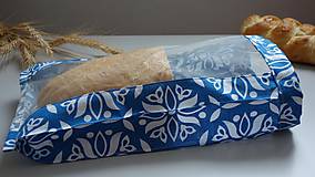 Úžitkový textil - Vrecko na chlieb a pečivo - modré (21x33 cm) - 10324391_