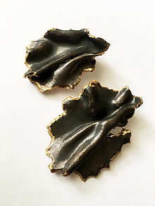 Náušnice - so zlatým okrajom/keramika/ - 10327157_