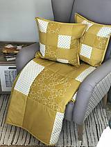 Úžitkový textil - Prehoz, vankúš patchwork vzor moderná žltá kombinácia ( rôzne varianty veľkostí ) - 10331671_