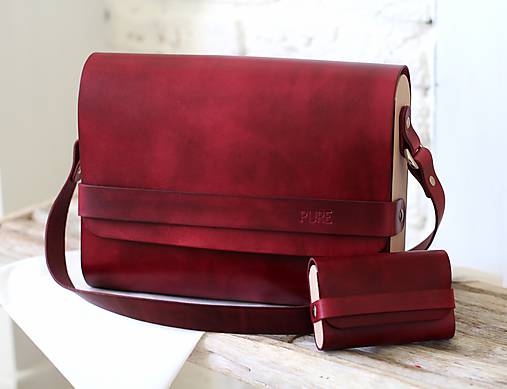 Kabelky - Kabelka na rameno MIDI STRIPE BORDEAUX - 10333610_