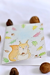 Papiernictvo - Maľované veveričkové prianie - 10336552_