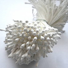 Galantéria - Piestiky do kvetín-matné-cca 450ks (biela) - 10337905_