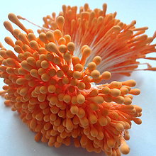 Galantéria - Piestiky do kvetín-matné-cca 450ks (oranžová) - 10337908_