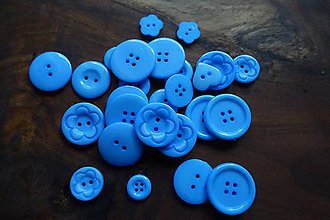 Galantéria - Gombíky akrylové (Modrá) - 10339662_