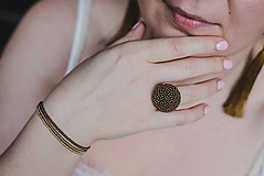 Prstene - BUTTON {M} bronzový elegantný prsteň - 10336154_