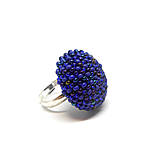 Prstene - BUTTON {M} modrý elegantný prsteň - 10336220_