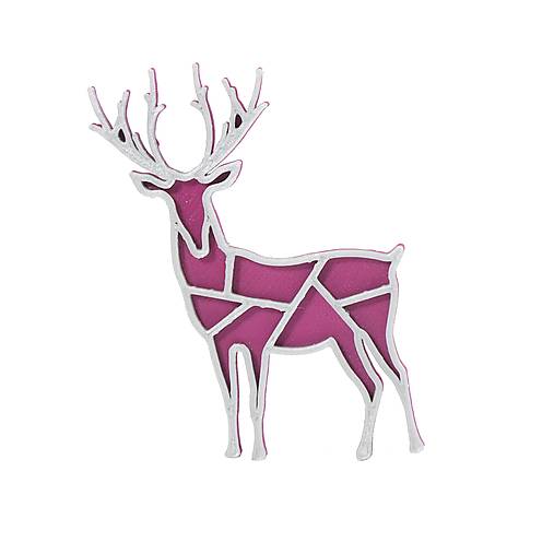 Brošne - Jeleň purple/silver - 10342034_