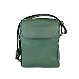 Pánske tašky - Kožená etuja ručne tamponovaná z hovädzej kože, zelená farba - 10346981_