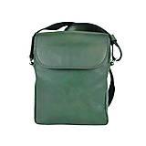 Pánske tašky - Kožená etuja ručne tamponovaná z hovädzej kože, zelená farba - 10346985_