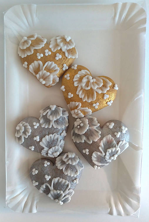 Dekorácie - Deluxe perníkové srdiečka "MINI" - 10345518_