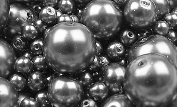 Korálky - Voskované perličky 50 g (tmavé sivé) - 10344492_