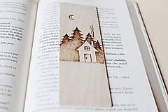 Papiernictvo - Drevená záložka do knihy "V horách" - 10350241_