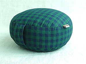 Úžitkový textil - FILKI šupkový sedák (hríbik) 8 cm (zelenomodrý kockovaný) - 10348380_