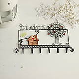 Nábytok - svadobný vešiak na kľúče domček a strom (s priezviskom 6háčikov) - 10355176_