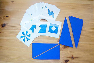 Hračky - Modré montessori trojuholníky - 10355187_