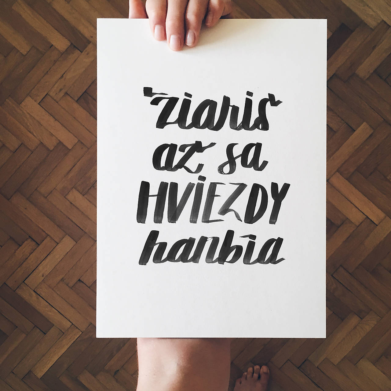 Žiariš - typografia