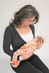 Oblečenie na dojčenie - Dojčiace tričko 3v1 dl. rukáv - s farebnou vsadkou a bodkami - 10355334_