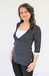 Oblečenie na dojčenie - Dojčiace tričko 3v1 - 3/4 rukáv - s farebnou vsadkou a bodkami - 10355414_