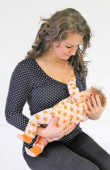 Oblečenie na dojčenie - Dojčiace tričko 3v1 - 3/4 rukáv - s bodkami - 10355407_