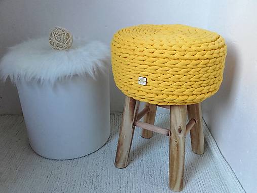 Nábytok - Dizajnová Taburetka YELLOW - 10356940_