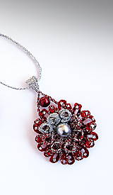 Sady šperkov - Květinová souprava červená - 10357886_