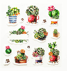 Papier - Akvarelový set - nálepky "gold kaktus" (C.) - 10357403_