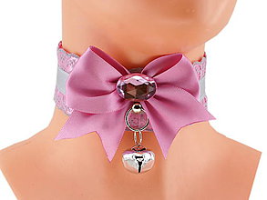 Náhrdelníky - Obojok čipkový obojok hranie mačka lolita kawaii gothic pastel, kitten play collar BDSM DDLG pet play collar 43 - 10362131_